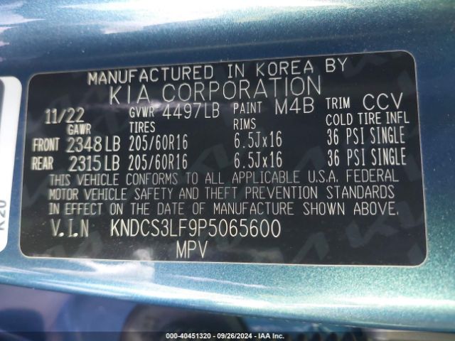 KNDCS3LF9P5065600 KIA Niro Plug-in Hybrid Ex