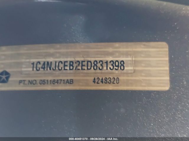 1C4NJCEB2ED831398 Jeep Compass Latitude