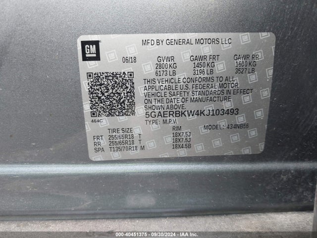 5GAERBKW4KJ103493 Buick Enclave Fwd Essence
