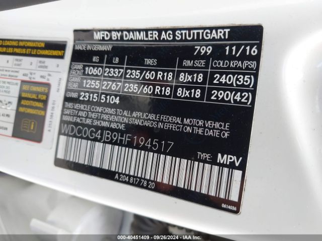 WDC0G4JB9HF194517 Mercedes-Benz GLC 300