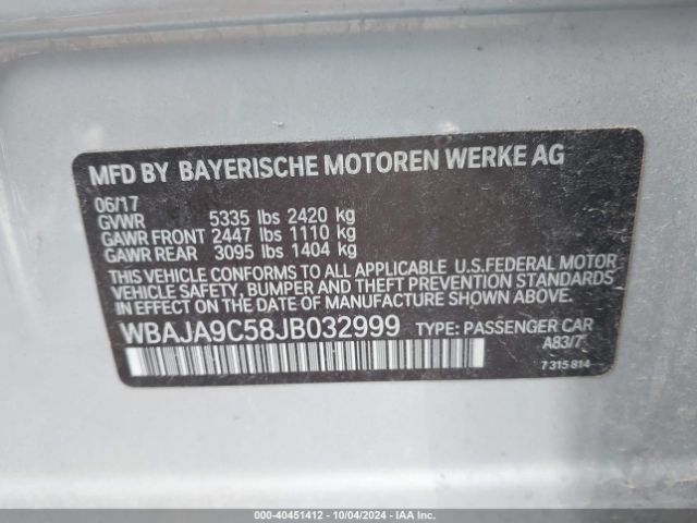 WBAJA9C58JB032999 BMW 530e Iperformance