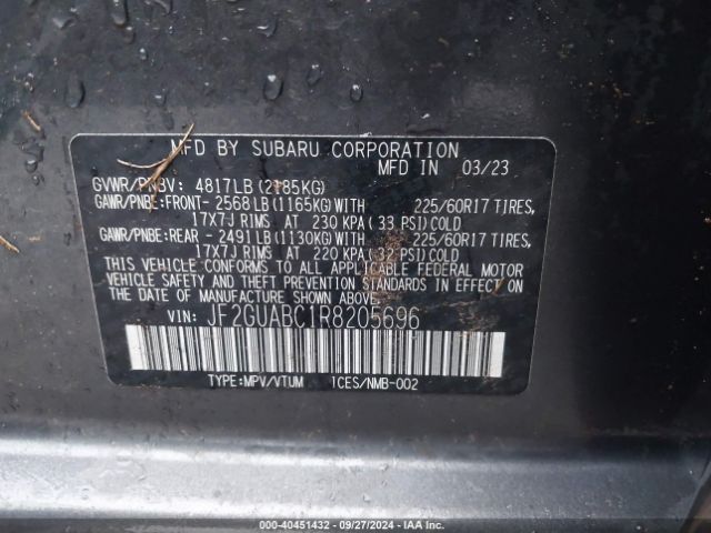 JF2GUABC1R8205696 Subaru Crosstrek