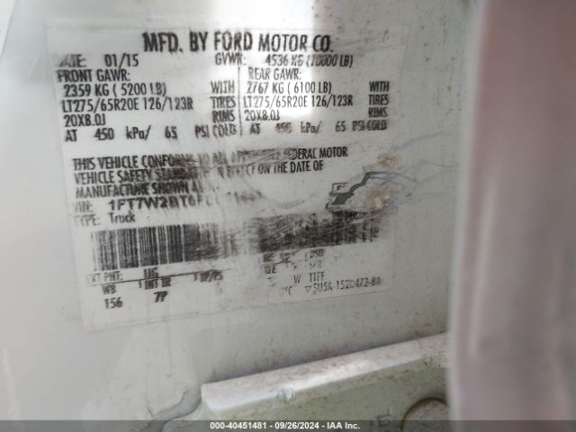 1FT7W2BT6FEC51441 Ford F-250 Lariat