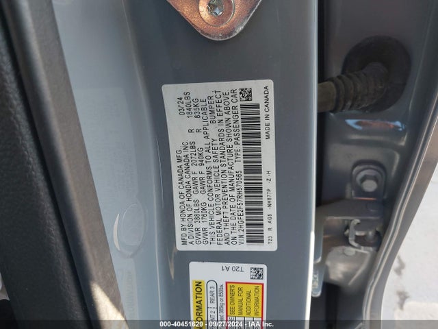 Honda Civic Sport 2024 2HGFE2F57RH570565 Image 9