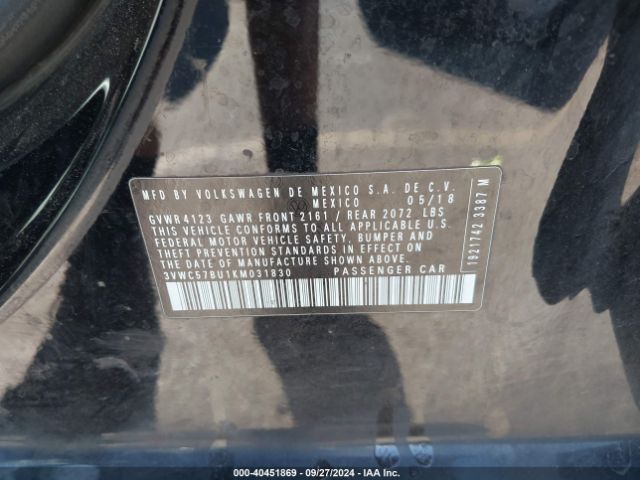 3VWC57BU1KM031830 Volkswagen Jetta 1.4t R-line/1.4t S/1.4t Se