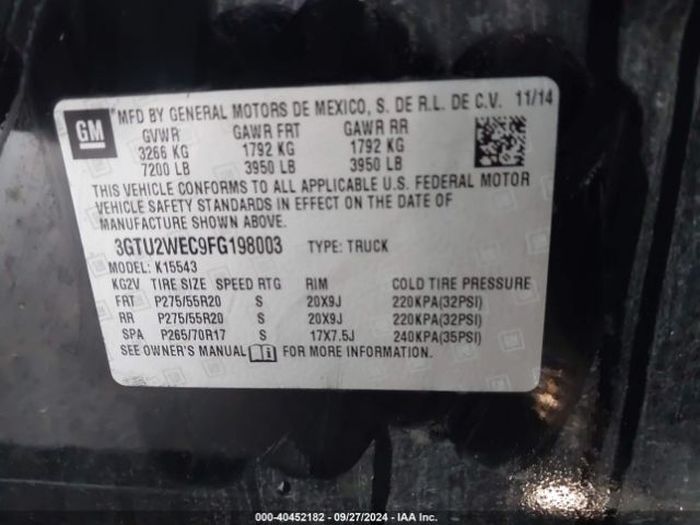 3GTU2WEC9FG198003 GMC Sierra 1500 Denali