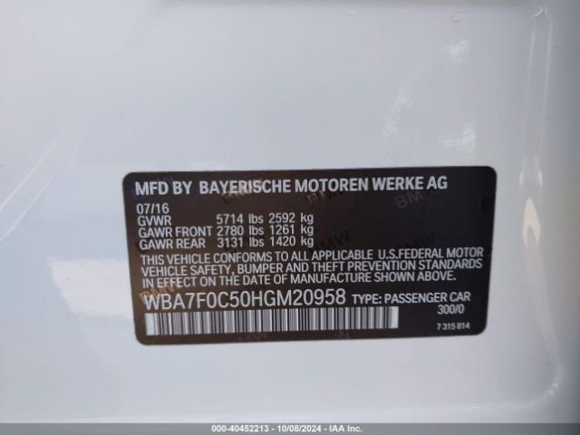 WBA7F0C50HGM20958 BMW 750i