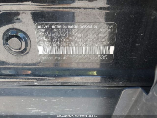 2019 MITSUBISHI ECLIPSE CROSS JA4AT3AA0KZ024229 Photo 8