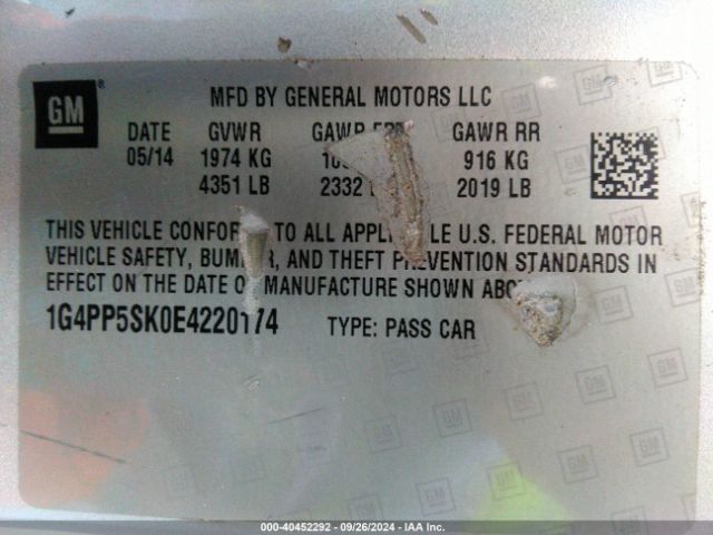 1G4PP5SK0E4220174 Buick Verano