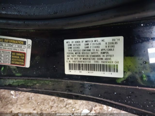 1HGCT2B86FA001130 Honda Accord Ex-l V-6