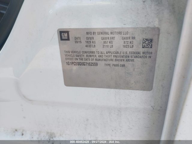 1G1PC5SG6G7162559 Chevrolet Cruze Limited Ls Auto