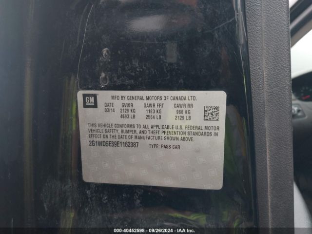 2G1WD5E39E1162387 Chevrolet IMPALA LIMITED POLICE