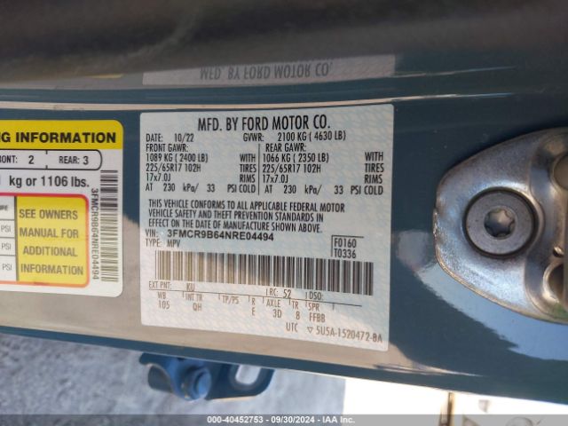 3FMCR9B64NRE04494 Ford Bronco Sport Big Bend