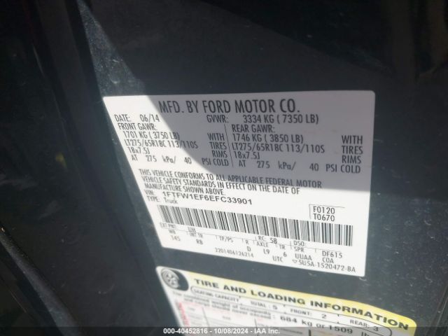 1FTFW1EF6EFC33901 Ford F-150 Fx4