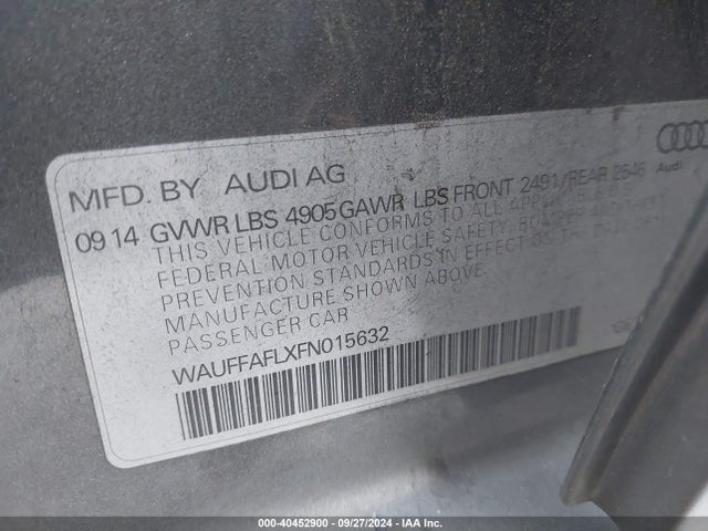 Audi A4 2.0t Premium 2015 WAUFFAFLXFN015632 Image 9