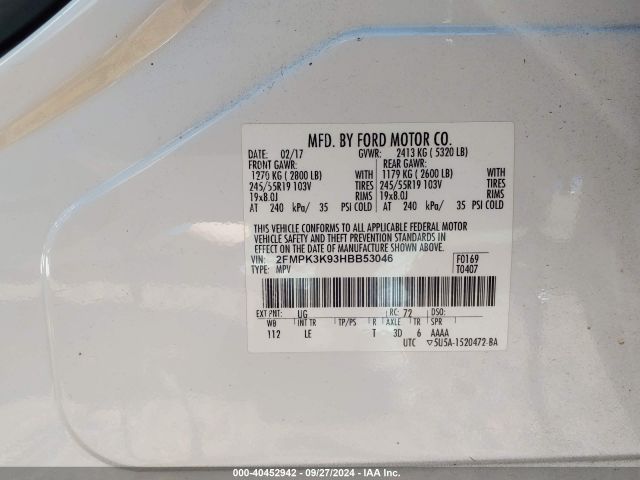 2FMPK3K93HBB53046 Ford Edge Titanium