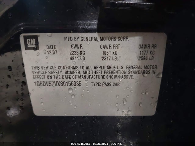 2008 CADILLAC CTS 1G6DV57VX80156935 Photo 8