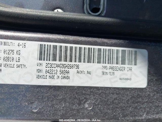 2C3CCAAG9GH260736 Chrysler 300 Limited