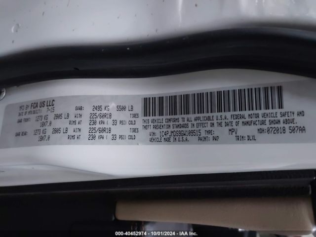 1C4PJMDS9GW109515 Jeep Cherokee Limited