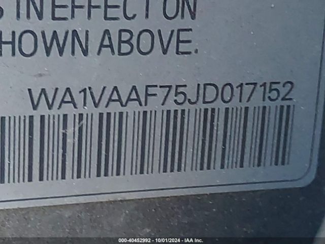 WA1VAAF75JD017152 Audi Q7 3.0t Premium