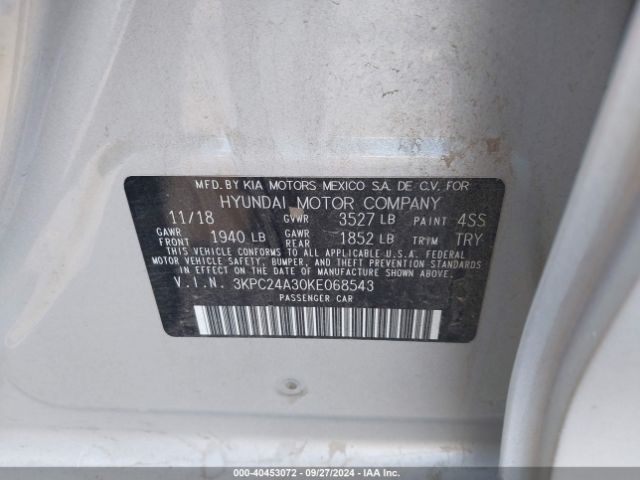 3KPC24A30KE068543 Hyundai ACCENT SE