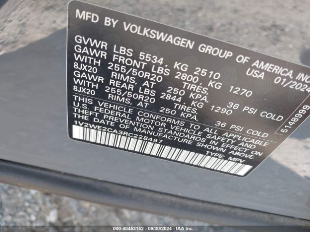 1V2WE2CA3RC228497 Volkswagen Atlas Cross Sport 2.0t Se W/technology