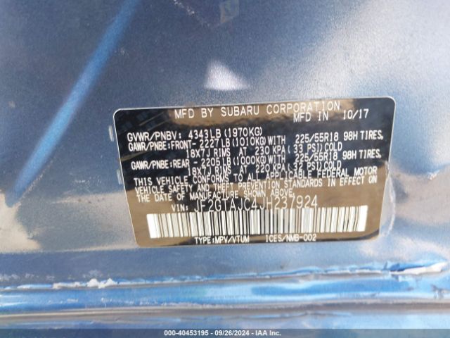 JF2GTAJC4JH237924 Subaru Crosstrek Limited