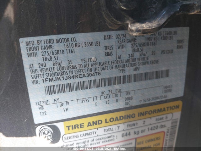 Ford Expedition Xlt Max 2024 1FMJK1J84REA30476 Image 9