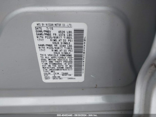 Nissan Rogue Select S 2015 JN8AS5MV8FW261517 Image 9