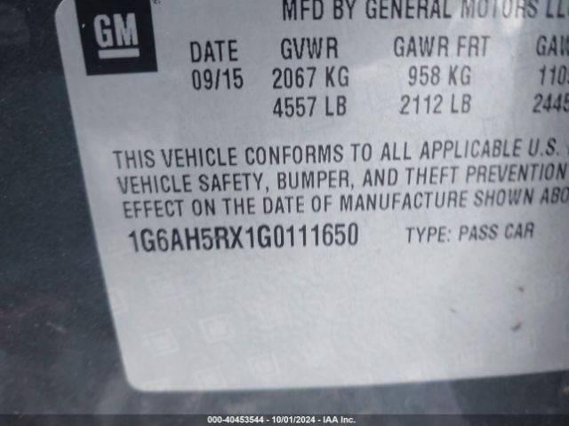 1G6AH5RX1G0111650 Cadillac Ats Luxury Collection