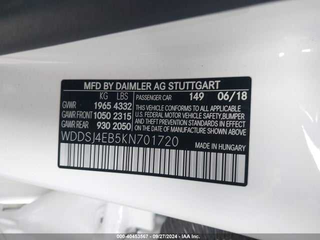 Mercedes-Benz CLA 250 2019 WDDSJ4EB5KN701720 Image 9
