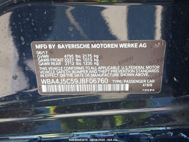 WBA4J5C59JBF06760 BMW 440i Gran Coupe