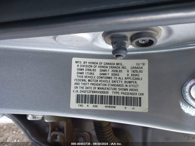 Honda Civic Sport 2019 2HGFC2F8XKH500659 Image 9
