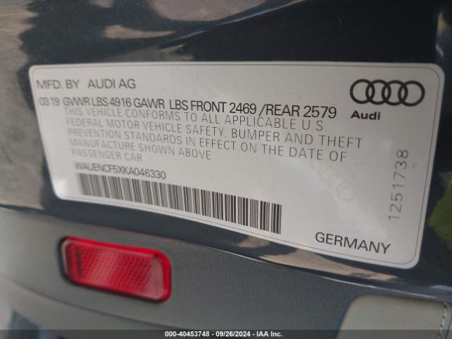 WAUENCF5XKA046330 Audi A5 45 Premium