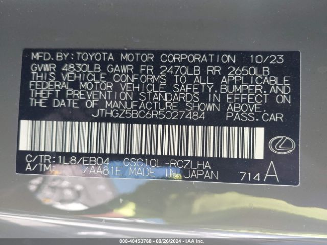 JTHGZ5BC6R5027484 Lexus Rc 350 F Sport