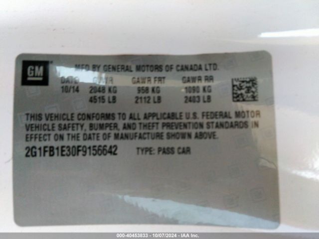 2G1FB1E30F9156642 Chevrolet Camaro 2ls