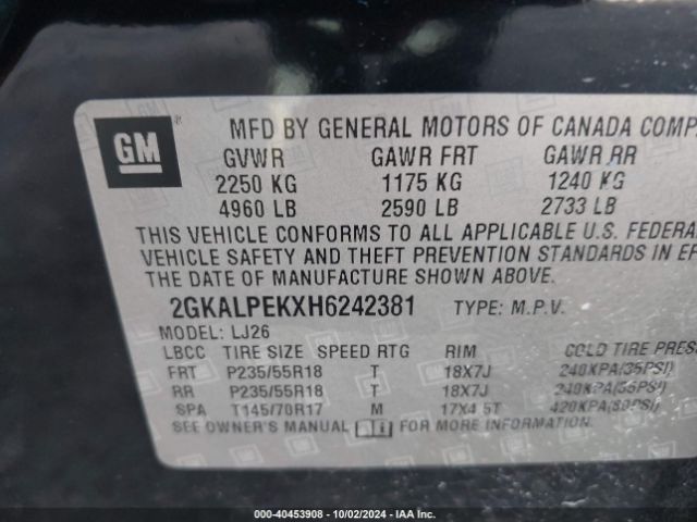 2GKALPEKXH6242381 GMC Terrain Slt