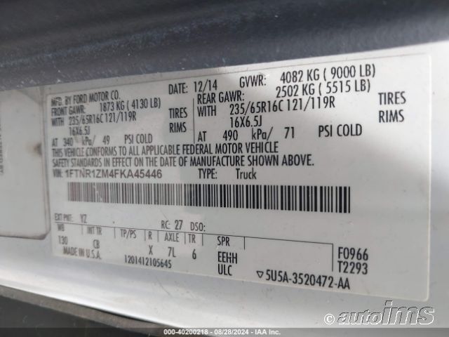 Ford Transit-250 2015 1FTNR1ZM4FKA45446 Image 9