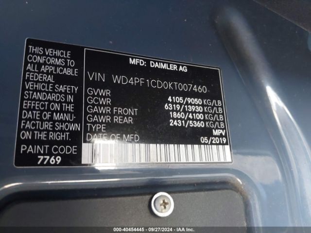 WD4PF1CD0KT007460 Mercedes-Benz Sprinter 2500 High Roof V6