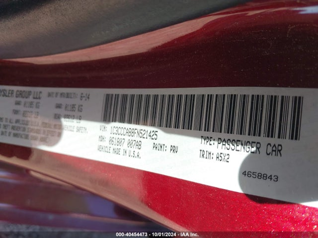 Chrysler 200 Limited 2015 1C3CCCAB8FN521425 Image 9