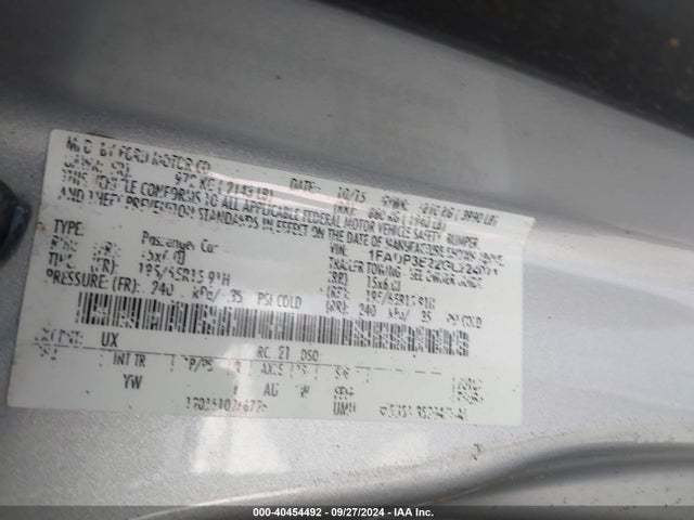 Ford FOCUS S 2016 1FADP3E22GL224071 Image 9
