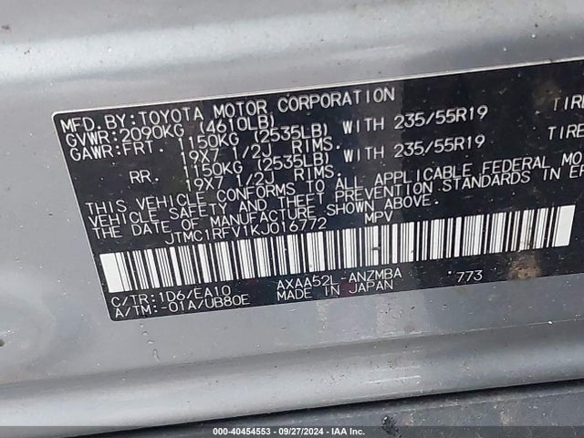 Toyota Rav4 Xle Premium 2019 JTMC1RFV1KJ016772 Image 9