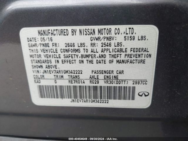 JN1EV7AR1GM342222 Infiniti Q50 3.0t Premium