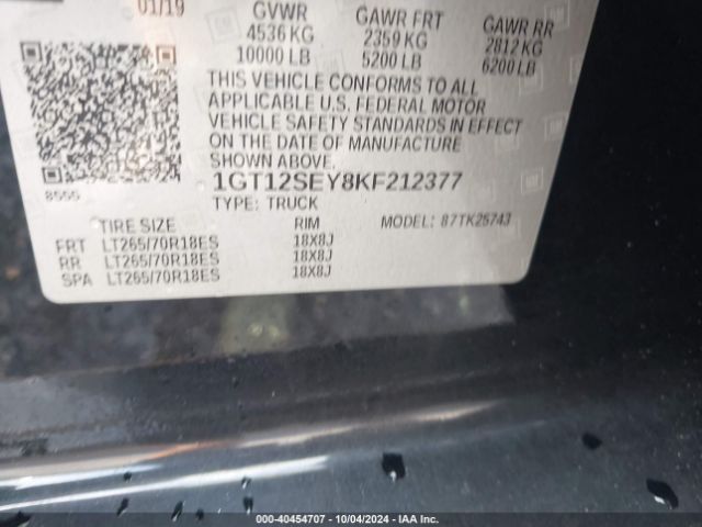 1GT12SEY8KF212377 GMC Sierra 2500hd Denali