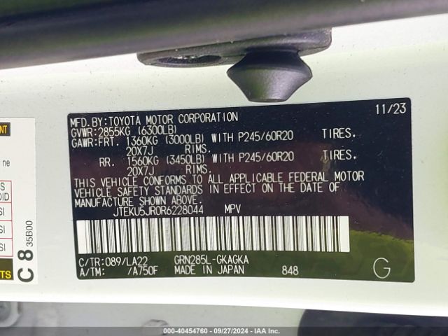 JTEKU5JR0R6228044 Toyota 4runner Limited