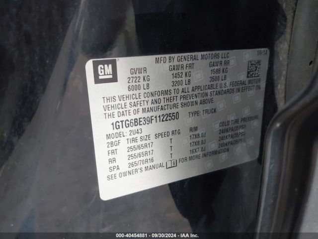 1GTG6BE39F1122550 GMC CANYON SLE
