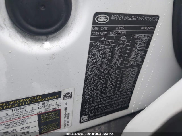 SALYB2ENXKA208406 Land Rover Range Rover Velar D180 S