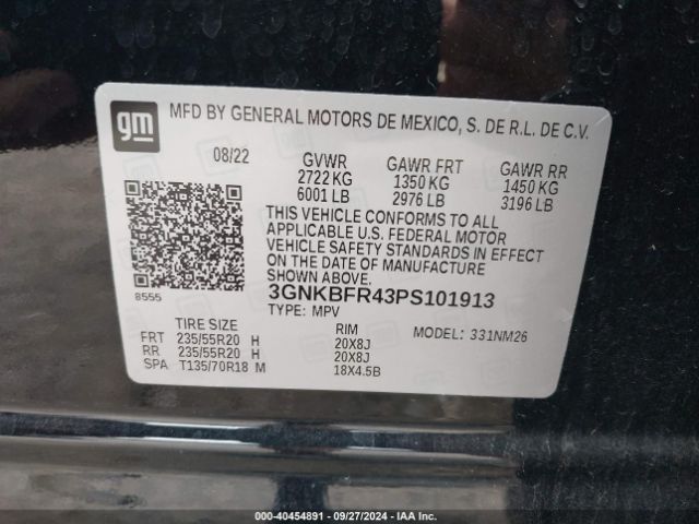 3GNKBFR43PS101913 Chevrolet Blazer Fwd Premier
