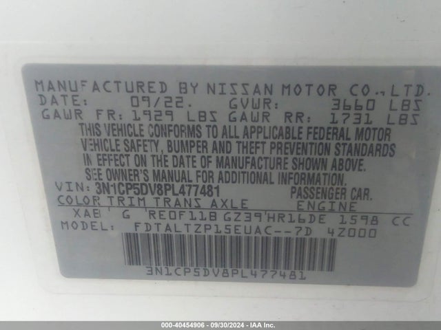 Nissan Kicks Sr Xtronic Cvt 2023 3N1CP5DV8PL477481 Image 9