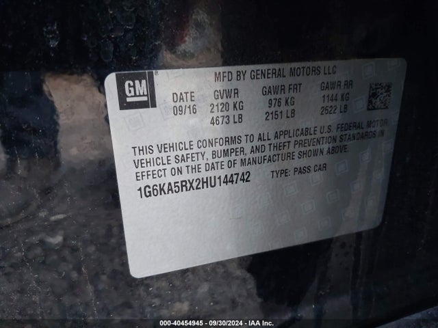 1G6KA5RX2HU144742 Cadillac Ct6 Standard